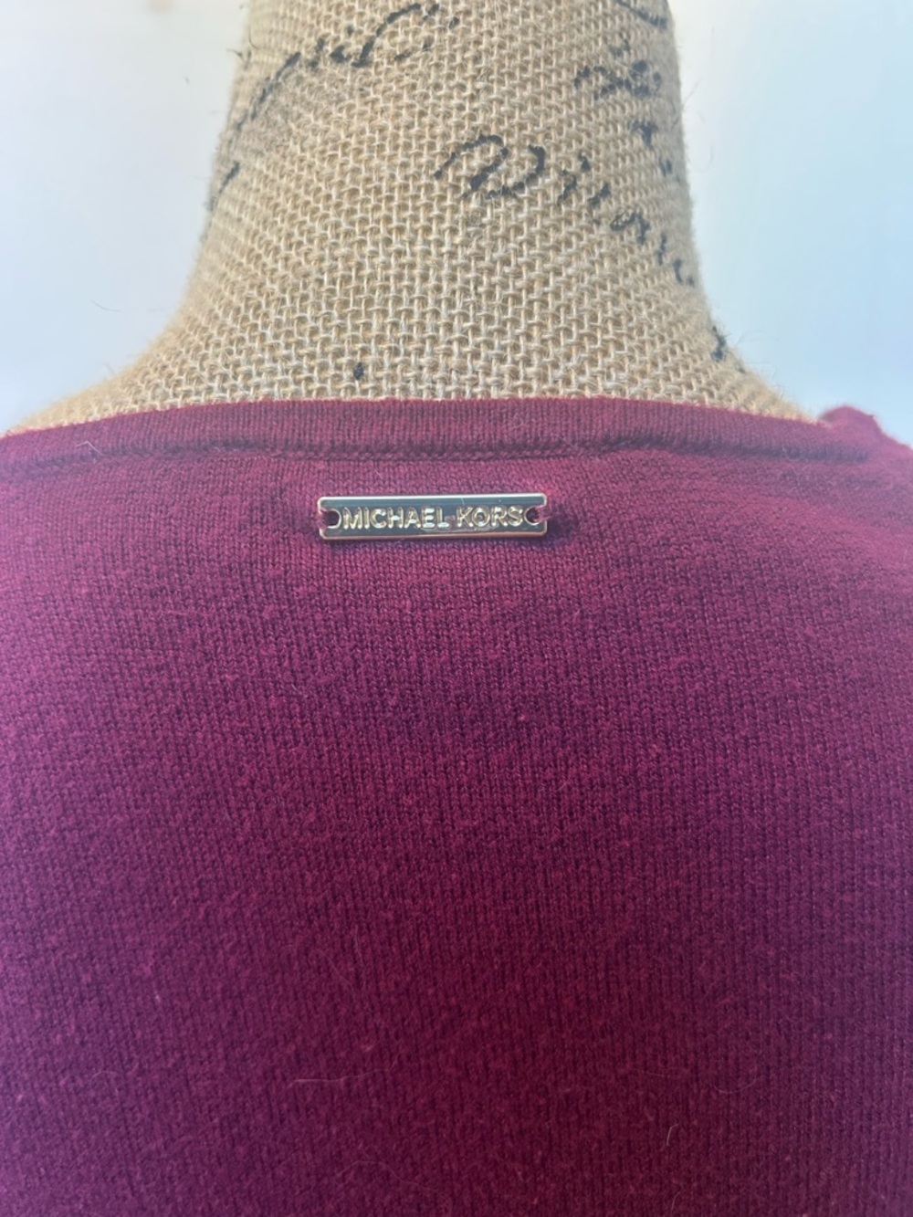 Michael Kors Long-Sleeve Ribbed Sweater - Burgundy - Picture 3 of 4